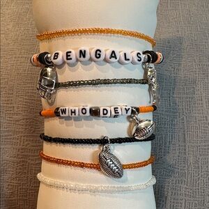 Bengals Beaded Bracelet Set of 7